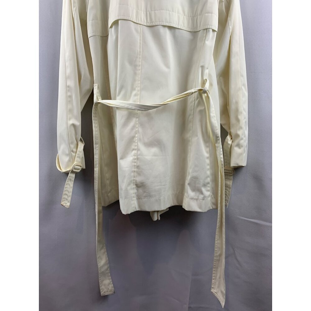 Women's London Fog Short Trench Coat White Size M - Picture 6 of 12